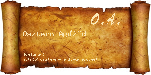 Osztern Agád névjegykártya
